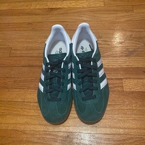 Adidas Dark Green and White Sneakers